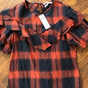 NWT BCBG Plaid Top